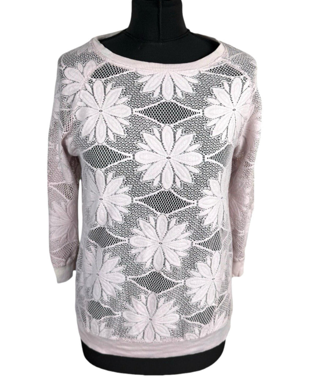 Atmosphere Floral Lace Blouse Top Women's UK Size 8 Dusky Pink 3/4 Sleeve