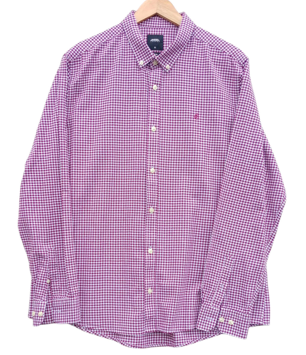 Burton Red Check Long Sleeved Shirt 100% Cotton Men's UK Size XL