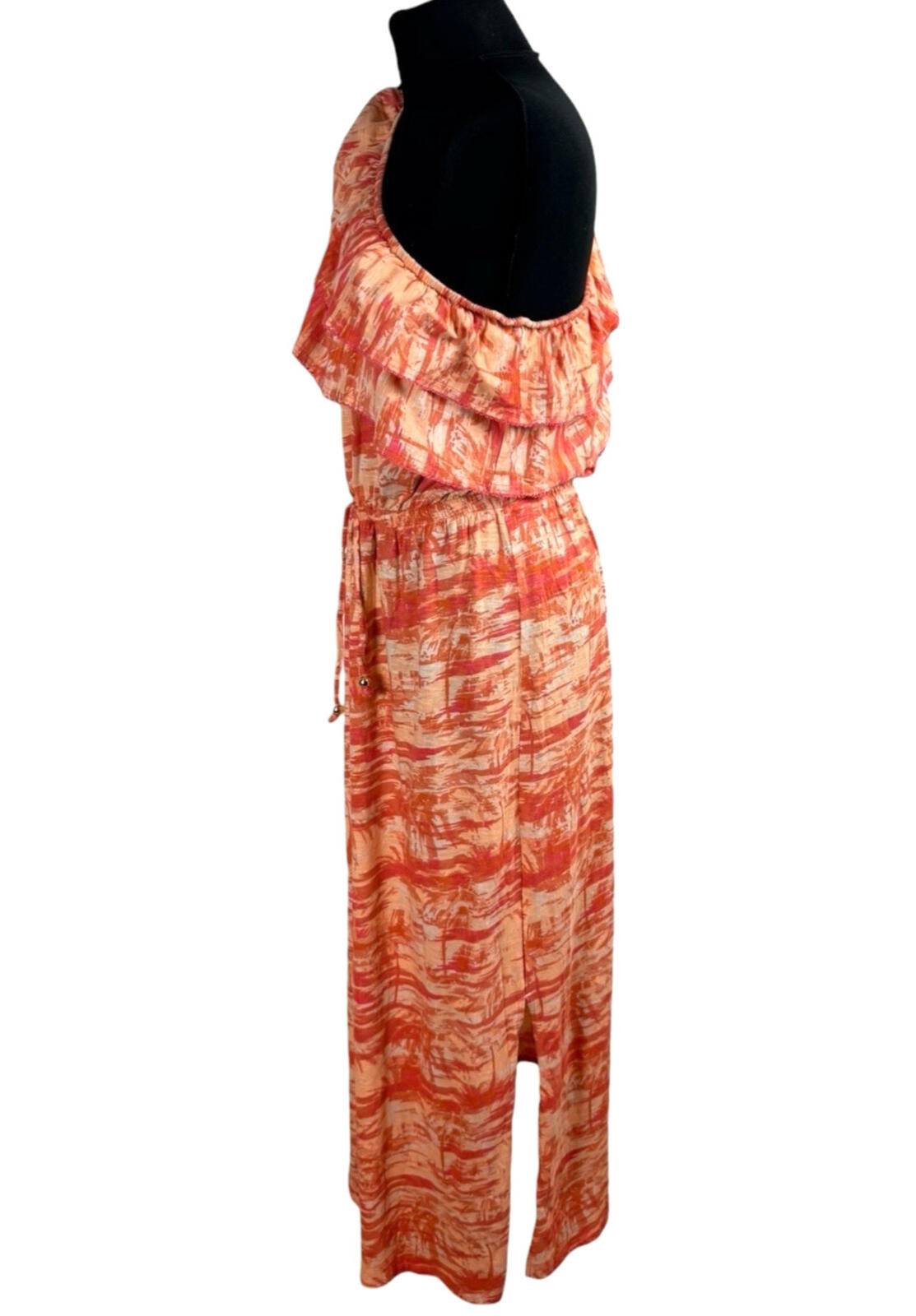 Next Strapless One Shoulder Maxi Dress Women’s UK Size 16 Orange