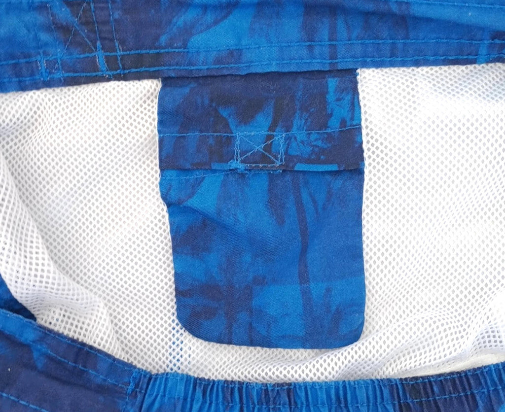 Tu Blue Palm Tree Swim Shorts Men's UK Size L Blue Pockets Drawstring Hawaiian Print