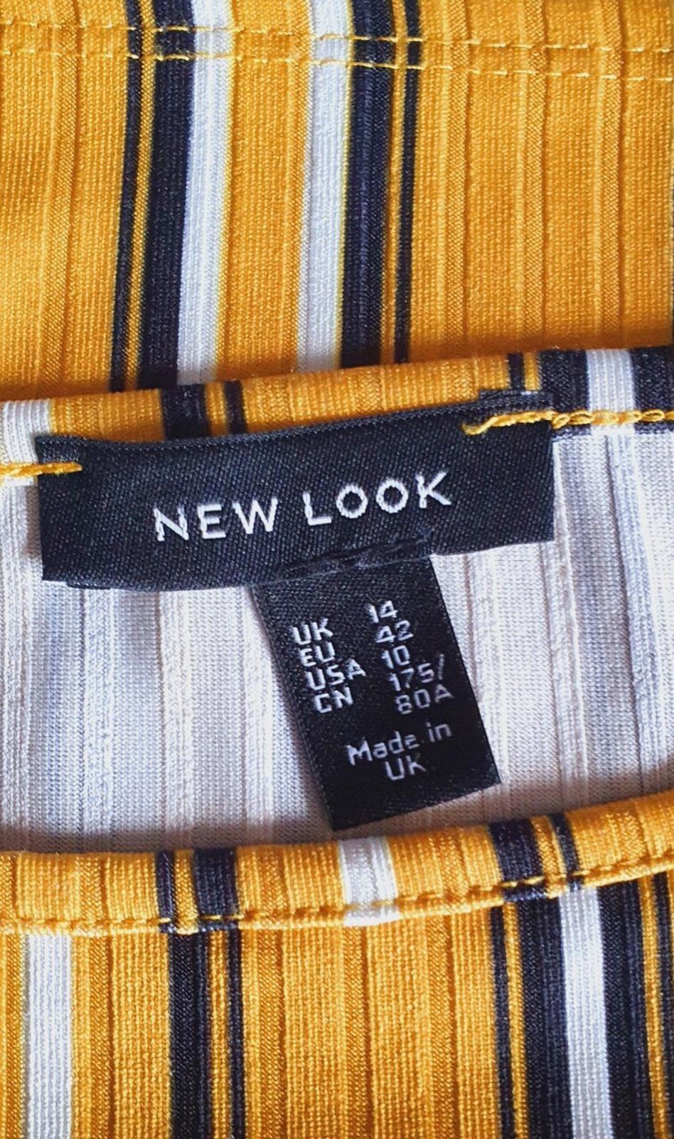New Look Stripe Tie Front Crop Top Women's UK Size 14
