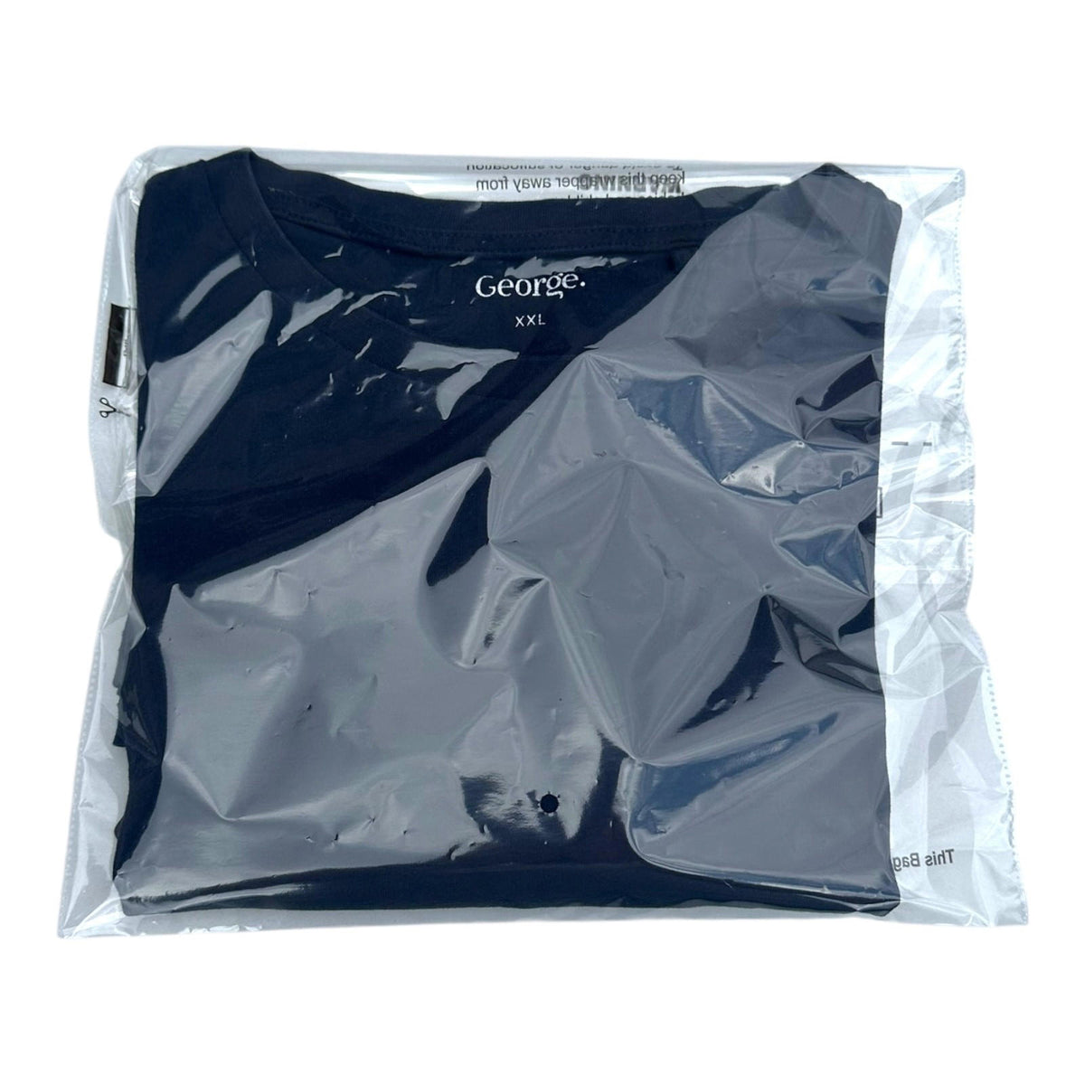 George T-Shirt Men's UK Size 2XL Navy Blue Short Sleeve Crew Neck 100% Cotton