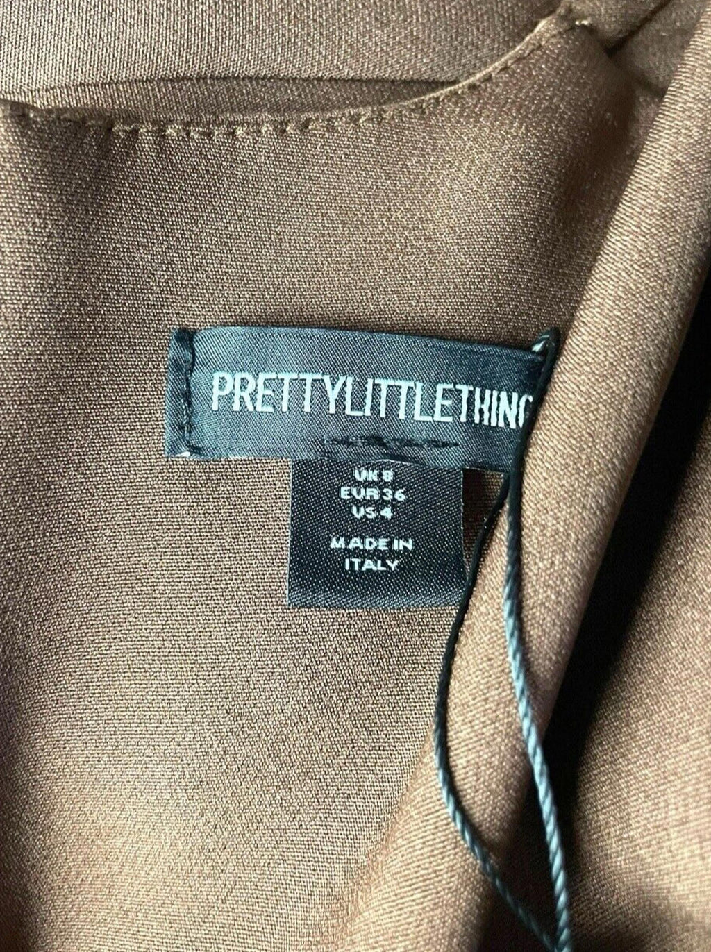 Pretty Little Thing Blazer Midi Dress Women's UK Size 8 Chocolate Lace Trim