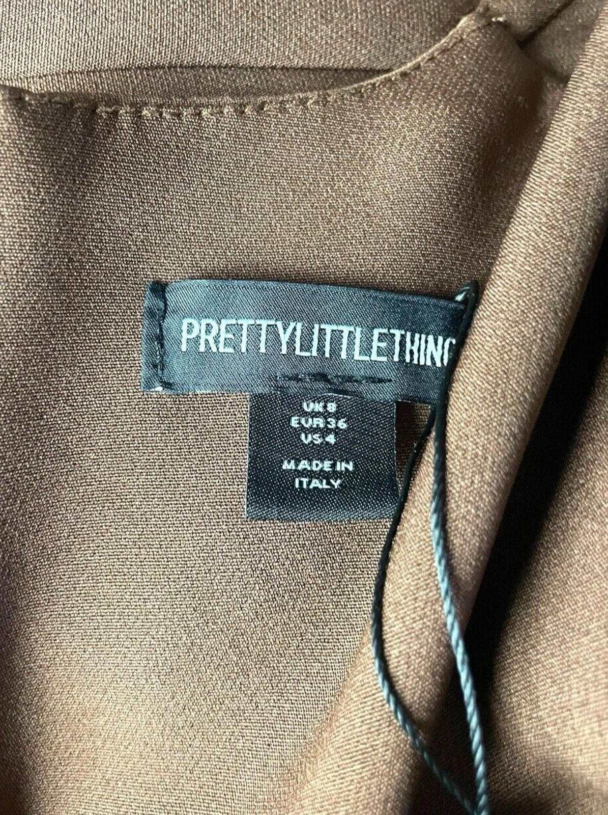 Pretty Little Thing Blazer Midi Dress Women's UK Size 8 Chocolate Lace Trim