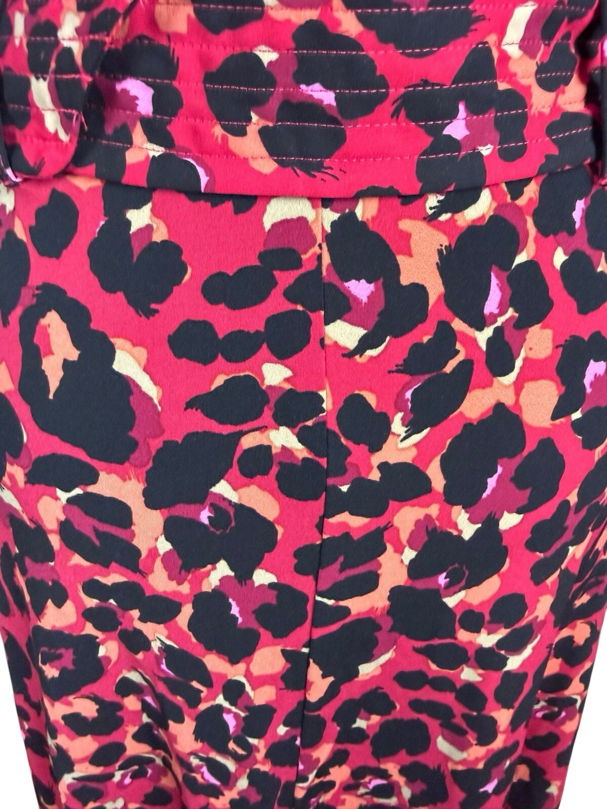 Next Leopard Print Midi Dress Women’s UK Size 6 Red & Black Long Sleeve Belted