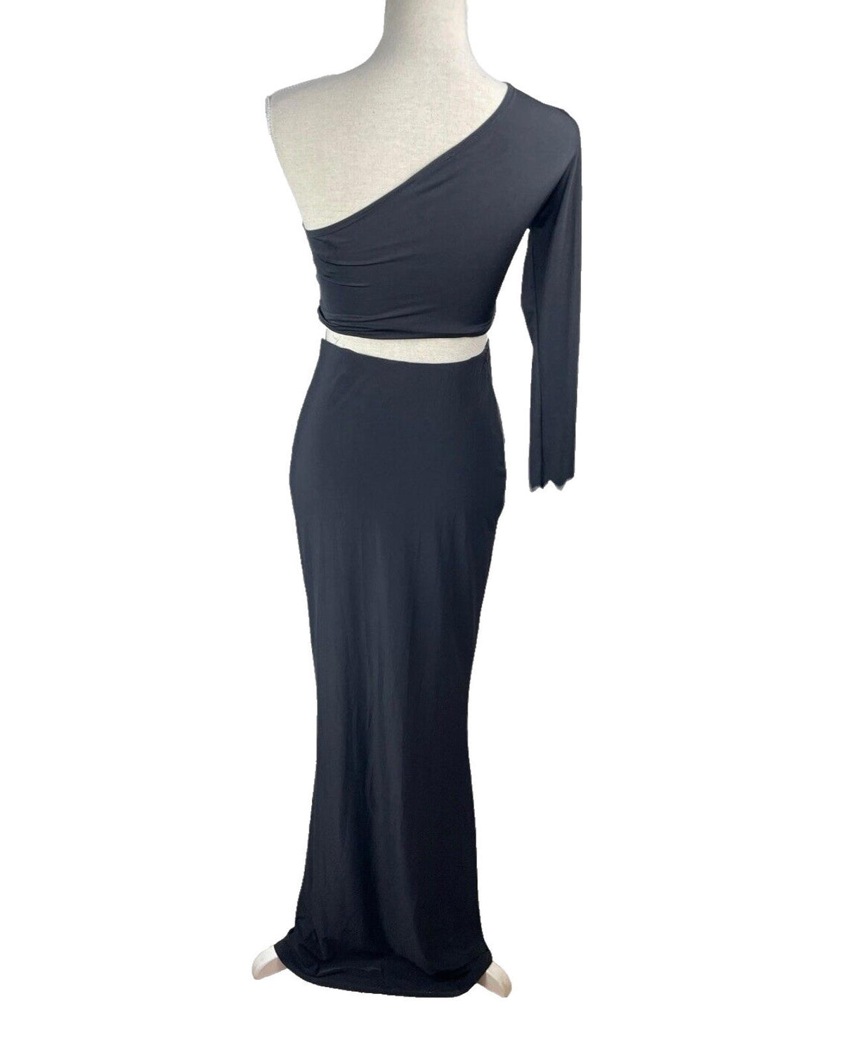 One Shoulder Cut Out & Skirt Co Ord Women’s UK Size 8 Black Evening Formal Heart
