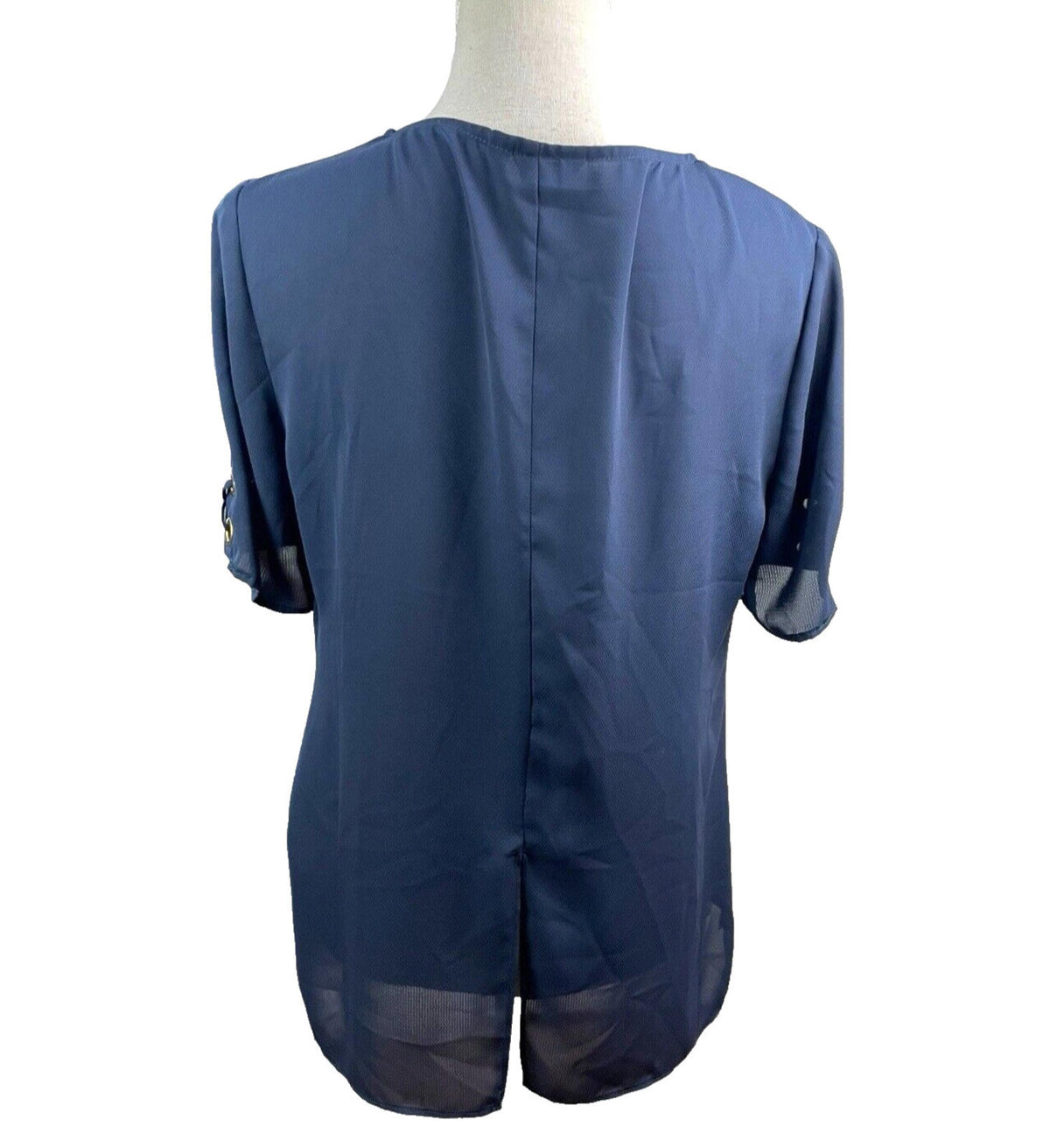 F&F Navy Blue Chiffon Top Nautical Theme Women's UK Size 12