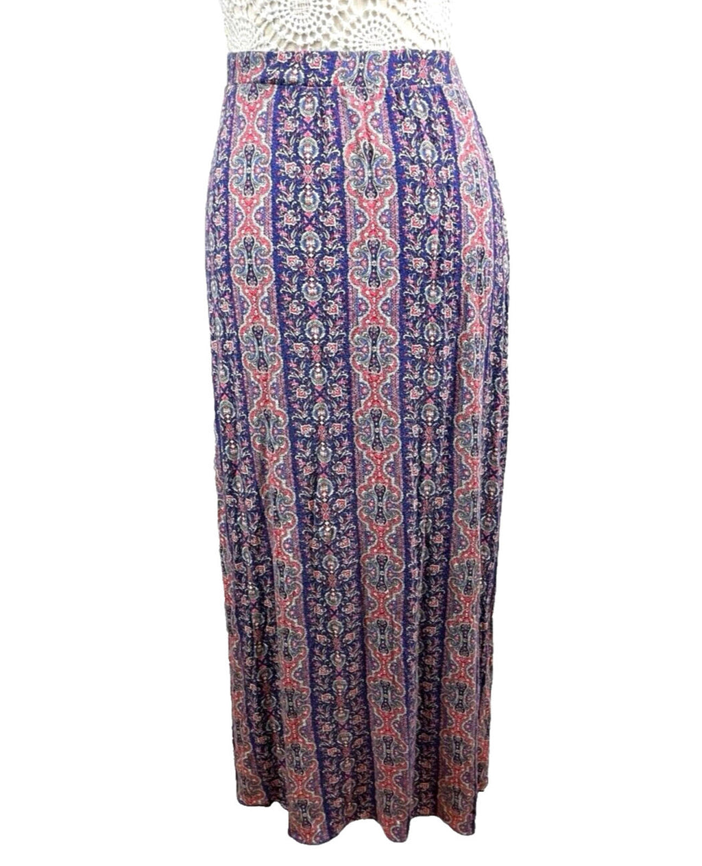 r.2.d Blue Maxi Skirt High Waist Side Slit Women's UK Size M
