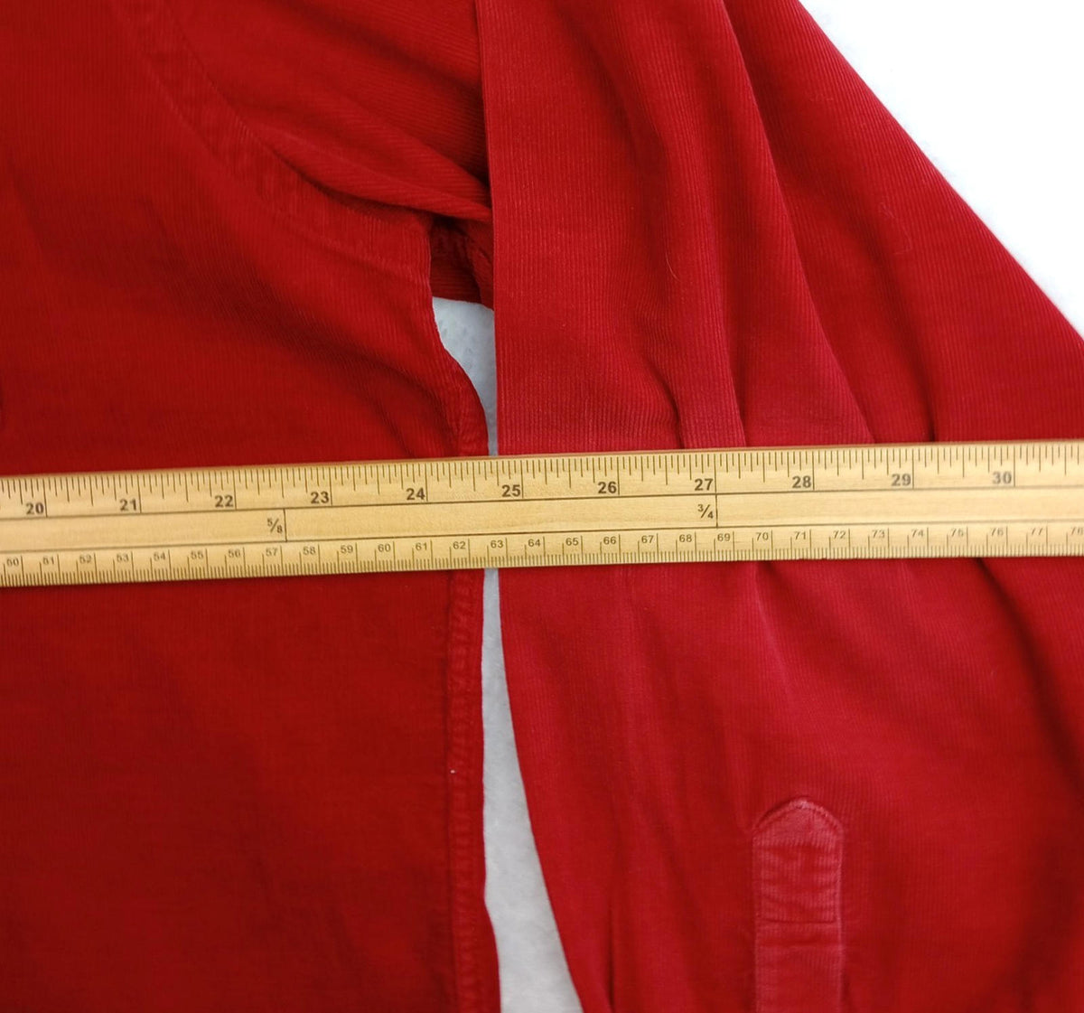 Charter Club Corduroy Shirt Men's UK Size L Red Pocket 100% Cotton Easy Care