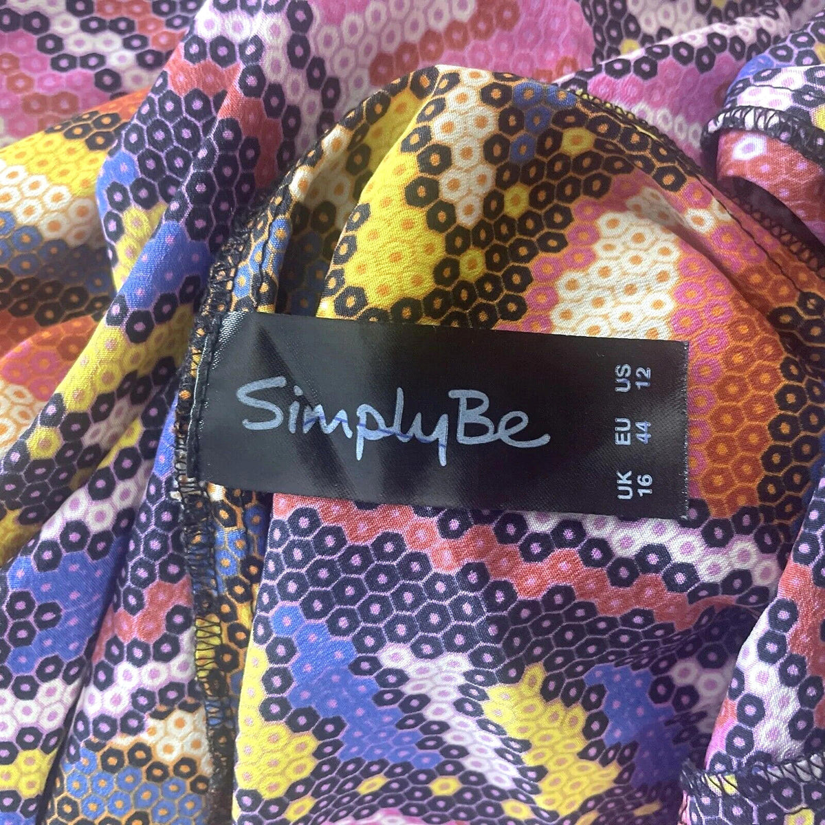 Simply Be Dress Diamond Abstract Summer Women's UK Size 16