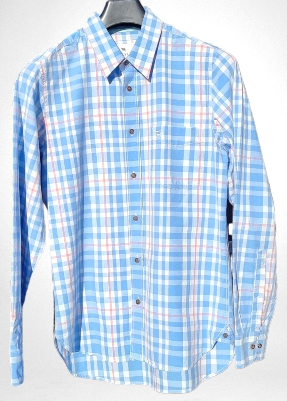 Kingsley Heath Muscle Shirt Men's UK Size M Check Soft Touch Luxury Long Sleeve