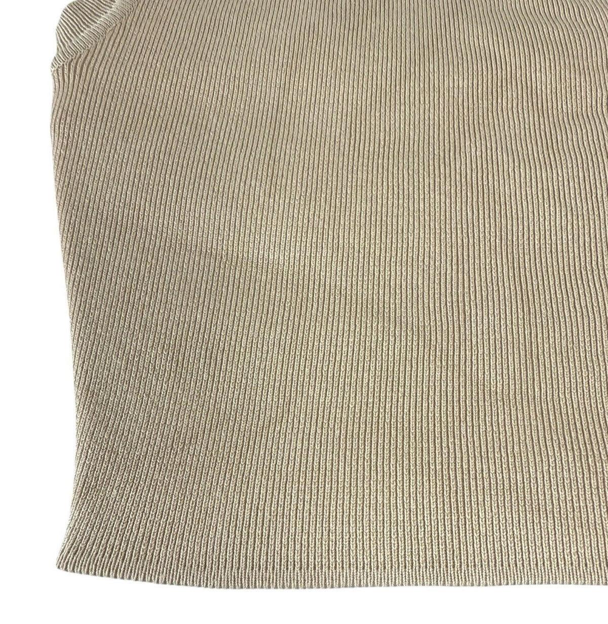 Zara Tan Knitted Crop Top Round Neck Tank Women's UK Size S