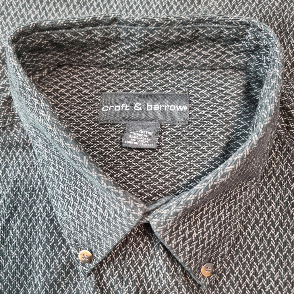 Croft & Barrow Corduroy Shirt Men's UK Size 2XL Brown Long Sleeve 100% Cotton
