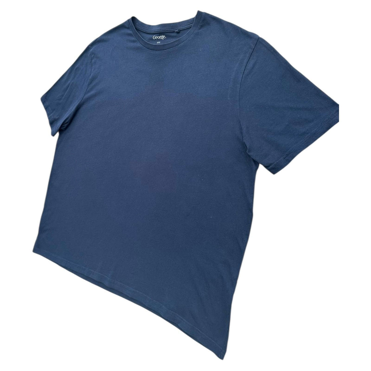 George T-Shirt Men's UK Size 2XL Navy Blue Short Sleeve Crew Neck 100% Cotton