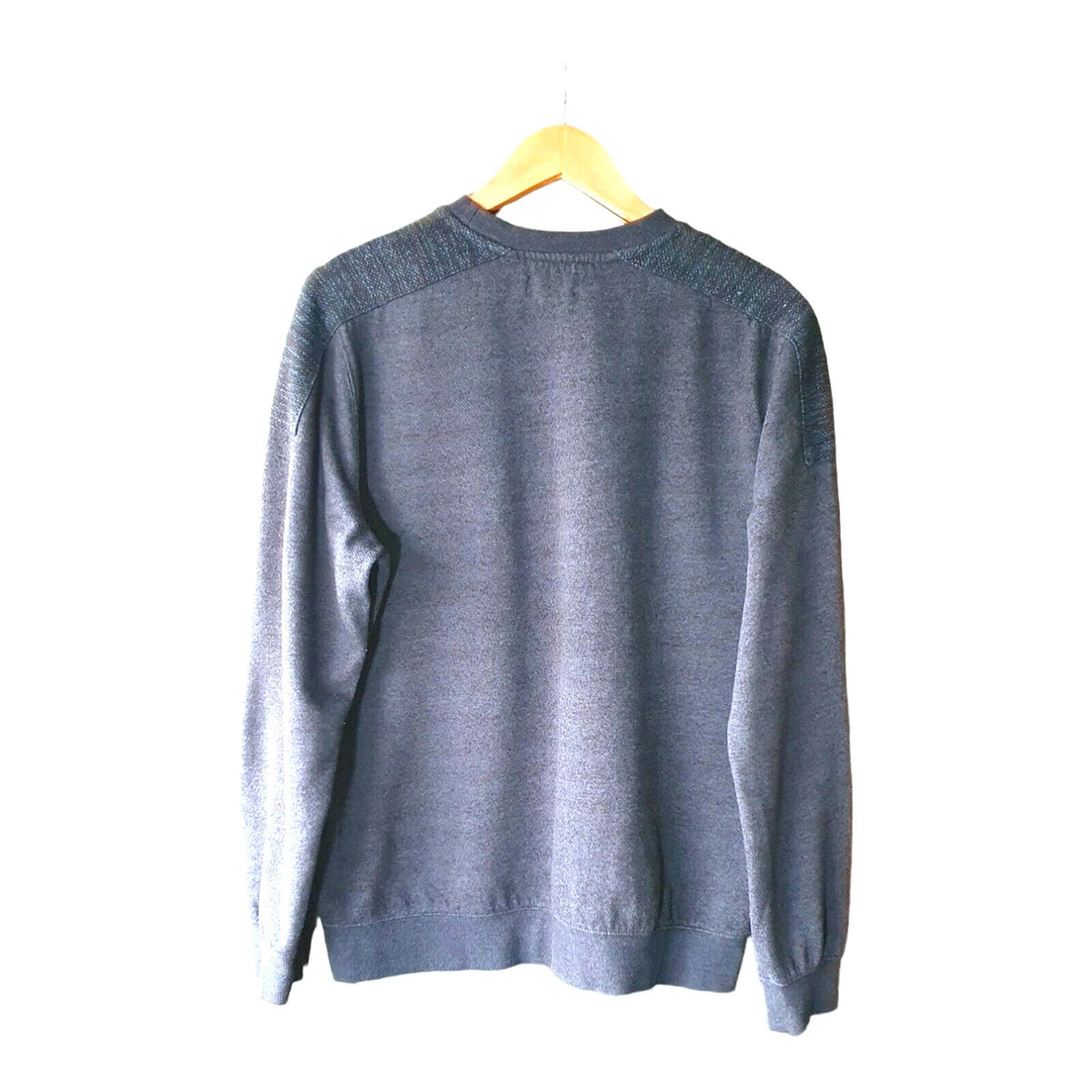 New Look Jumper Crew Neck Sweatshirt Grey Stripe Men's UK Size M