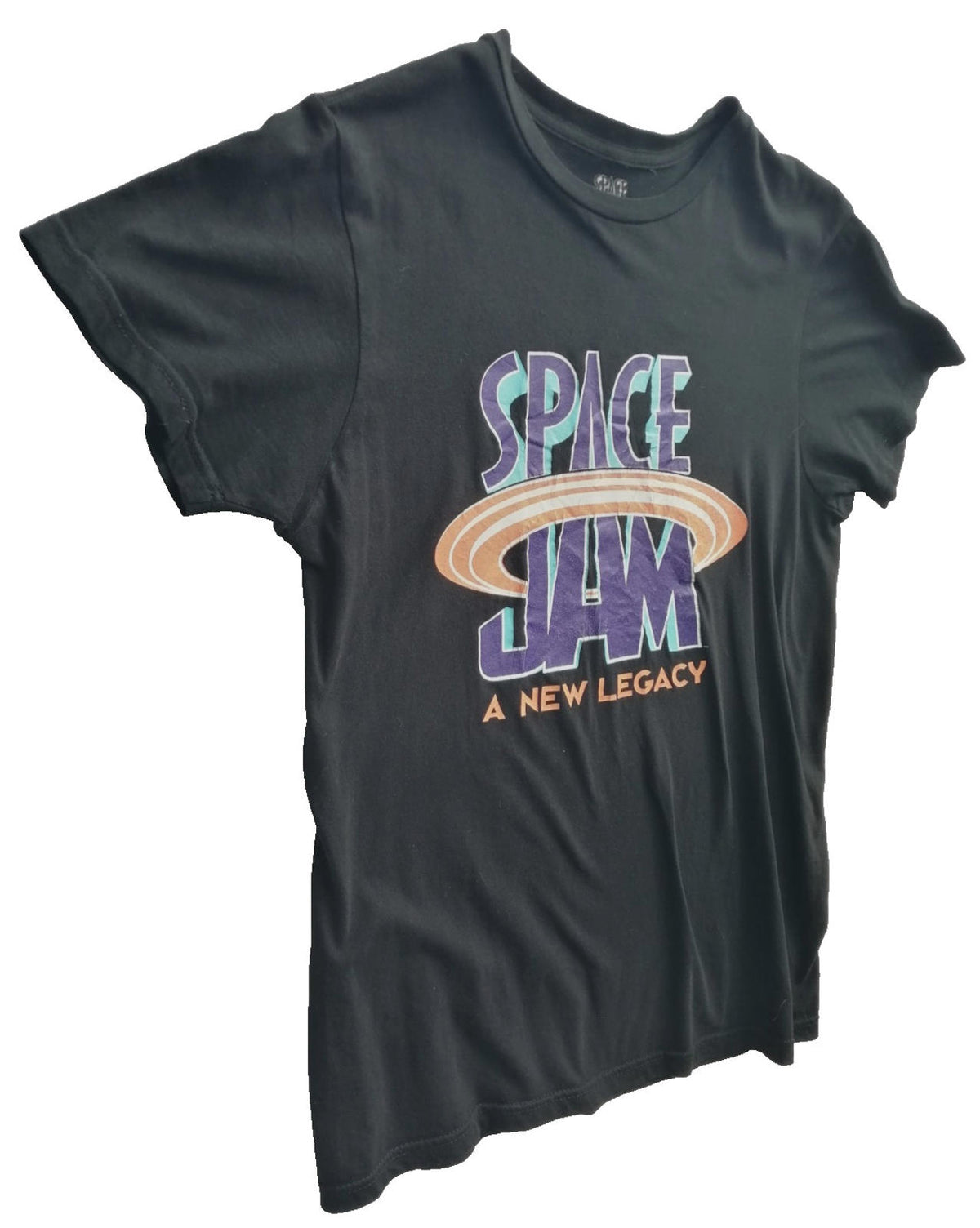 Space Jam Black Space Jam Graphic Print T-Shirt Men's Size S/P Black 100% Cotton