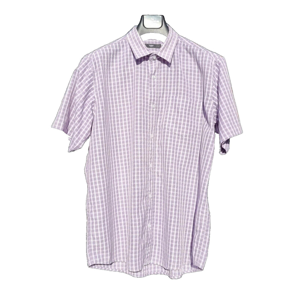 Cotton Traders Shirt Check Short Sleeve 100% Cotton Men's UK Size L Large