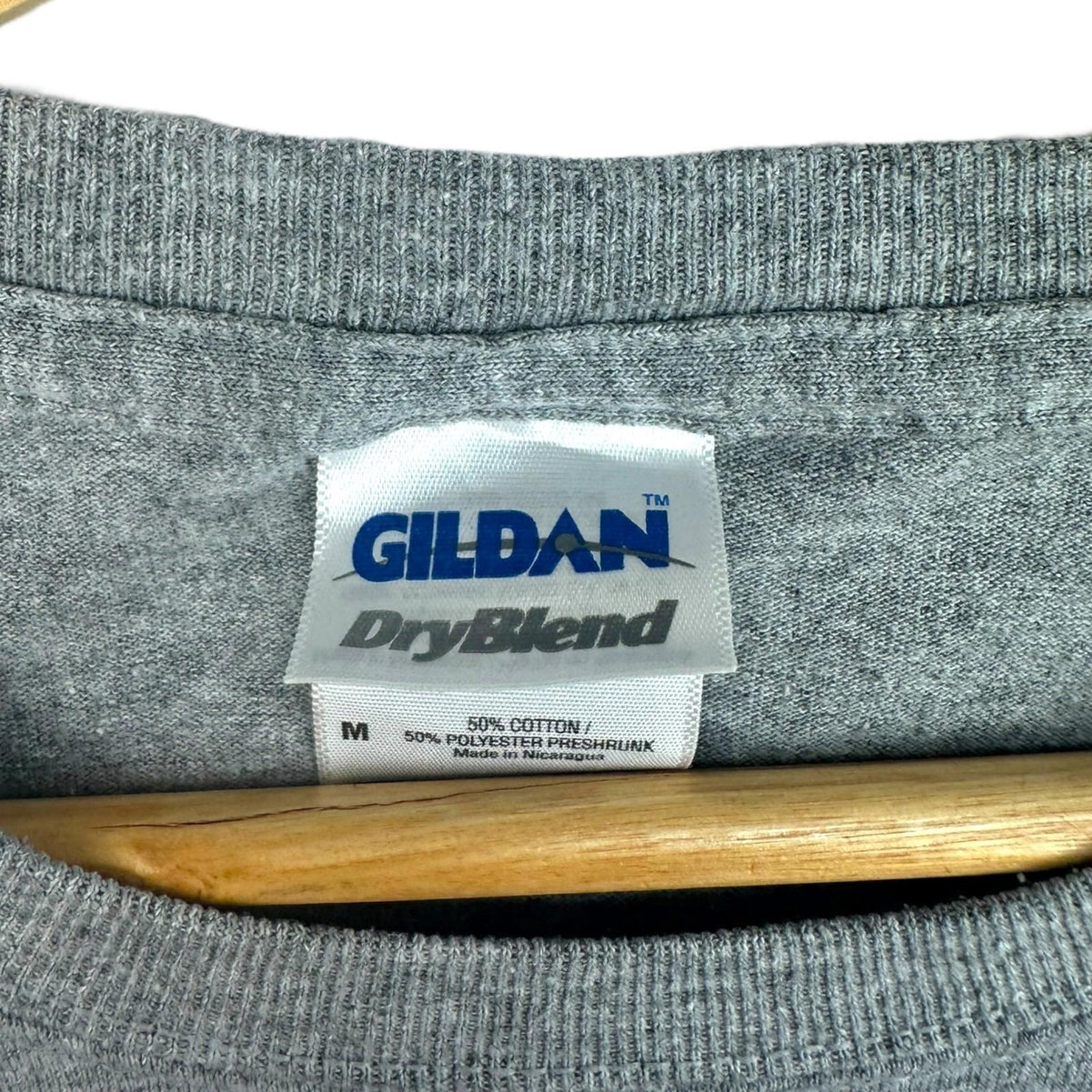 Gildan Gray Tully Lacrosse T-Shirt Men's UK Size M Grey Graphic Print Short Sleeve Crew Neck
