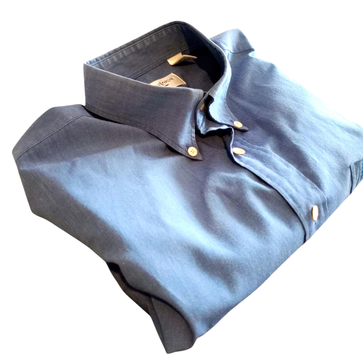 YSL LightBlue YvesSaintLaurent Blue Shirt Long Sleeve Men's UK Size XL 46" Chest 16" Collar
