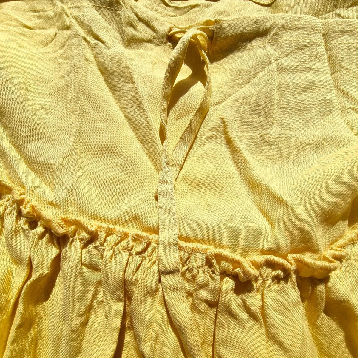 Yellow Tiered Gypsy Skirt Maxi Women's UK Size 18