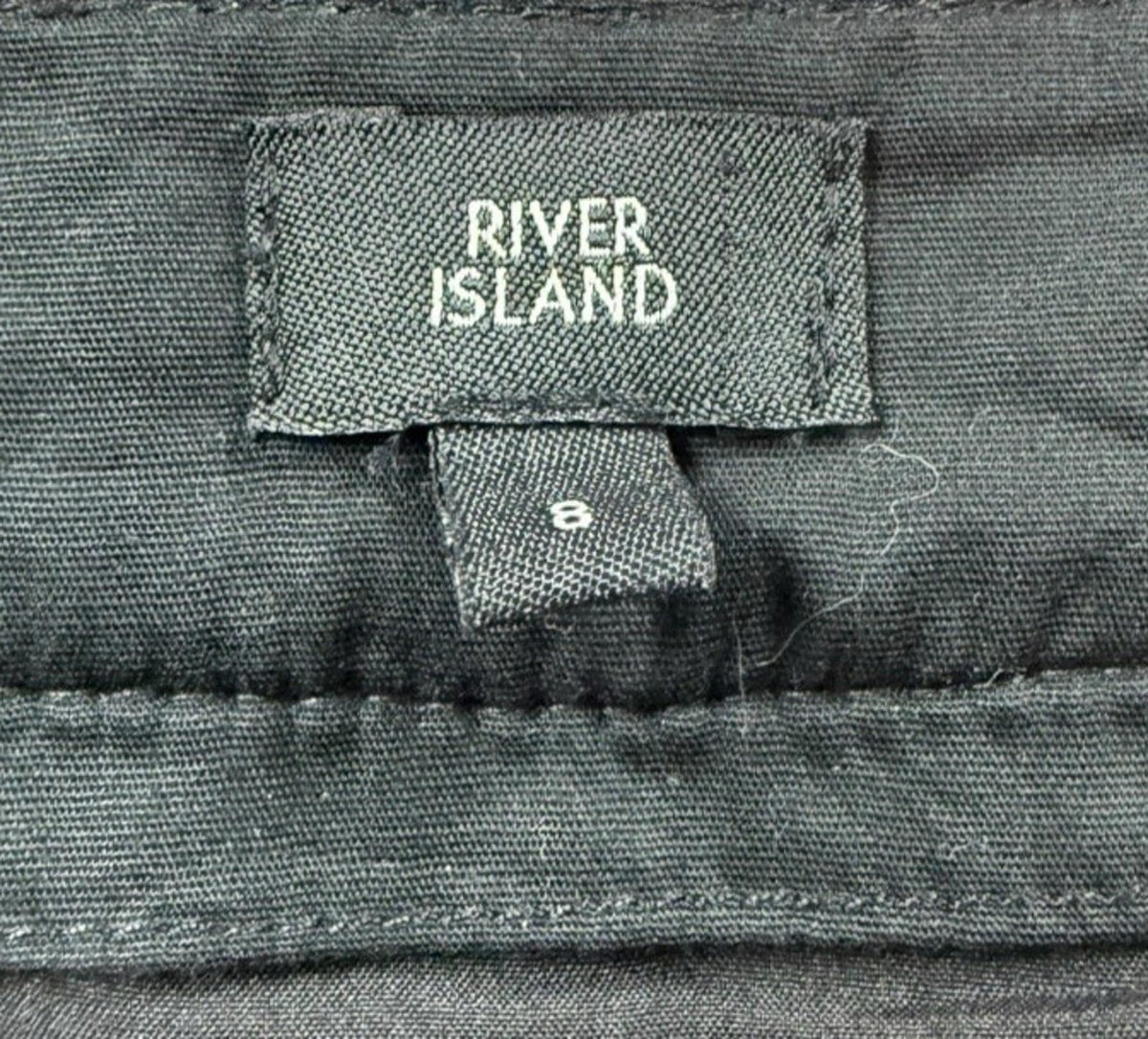 River Island Tweed A-Line Mini Skirt Faux Leather High Waist Women's UK Size 8
