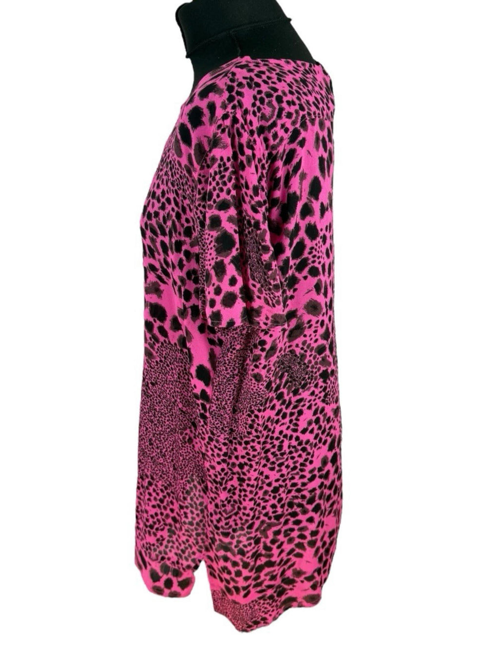 Next Pink Next Chiffon Top Sheer Leopard Print Pink Lightweight Women's UK Size 14