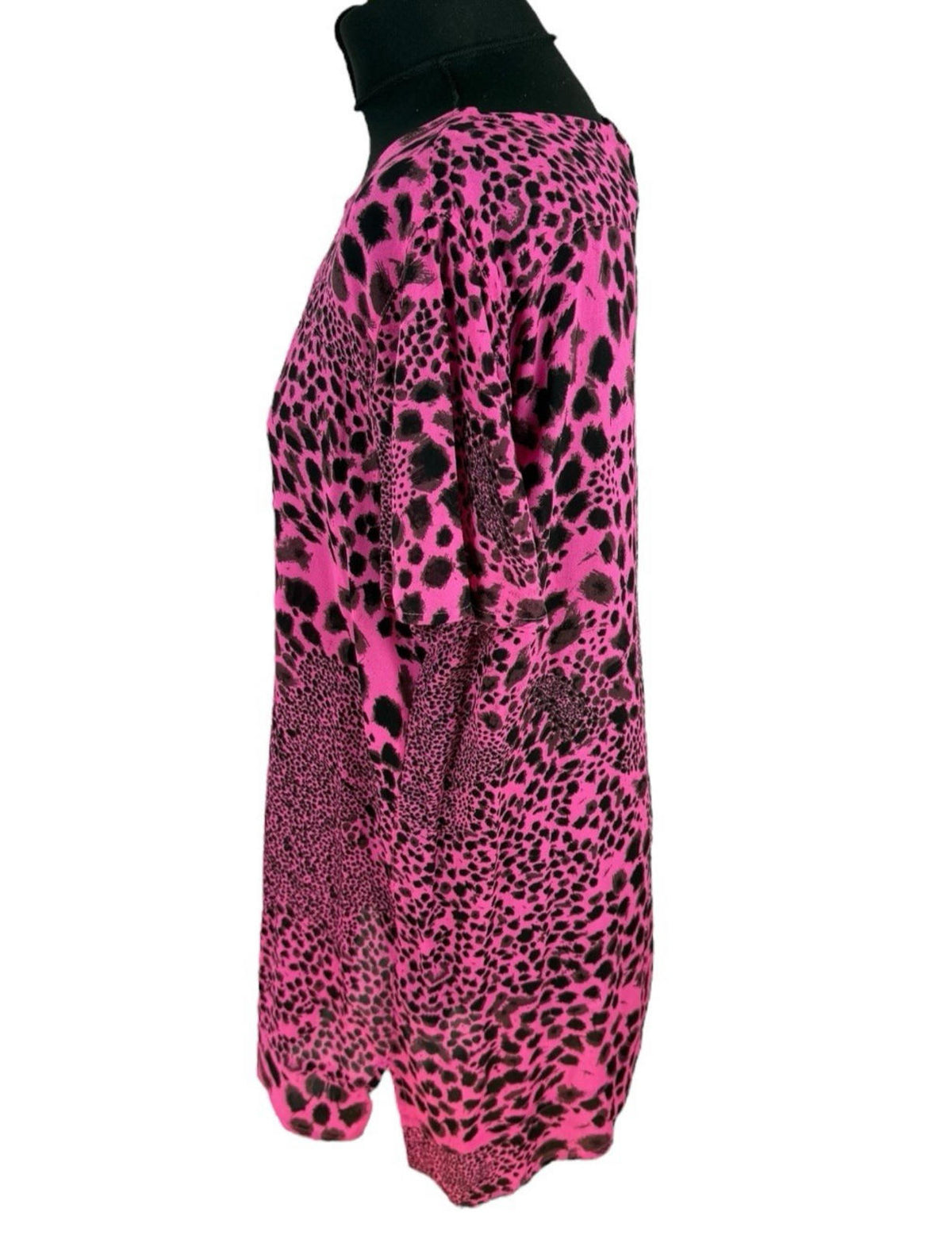 Next Pink Next Chiffon Top Sheer Leopard Print Pink Lightweight Women's UK Size 14