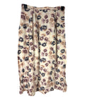 BHS Satin Midi Skirt Women's UK Size 16 High Waist A-Line Floral Beige