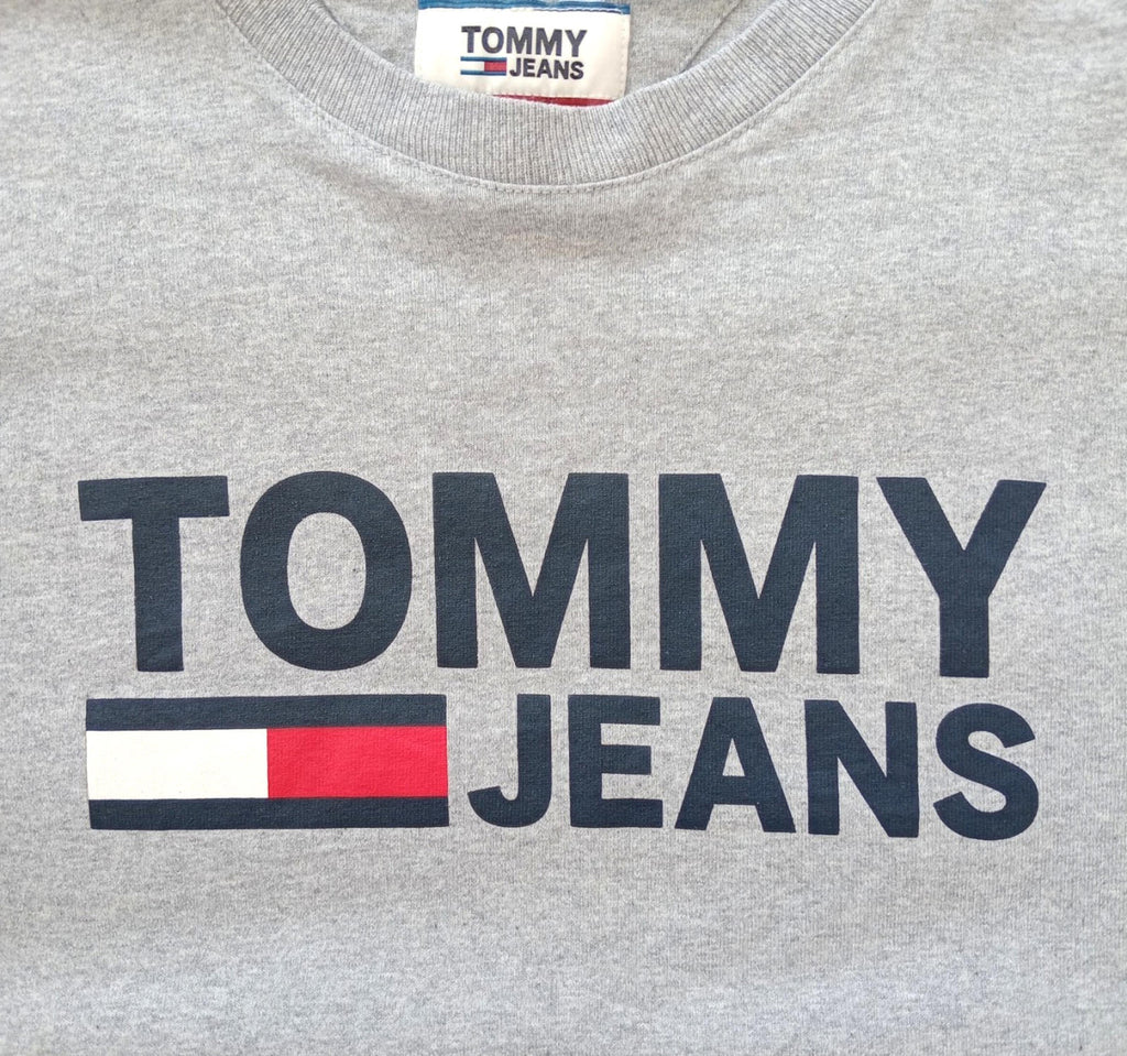 Tommy Hilfiger T Shirt Men's UK Size XS Grey Printed 100% Cotton Easy Care.