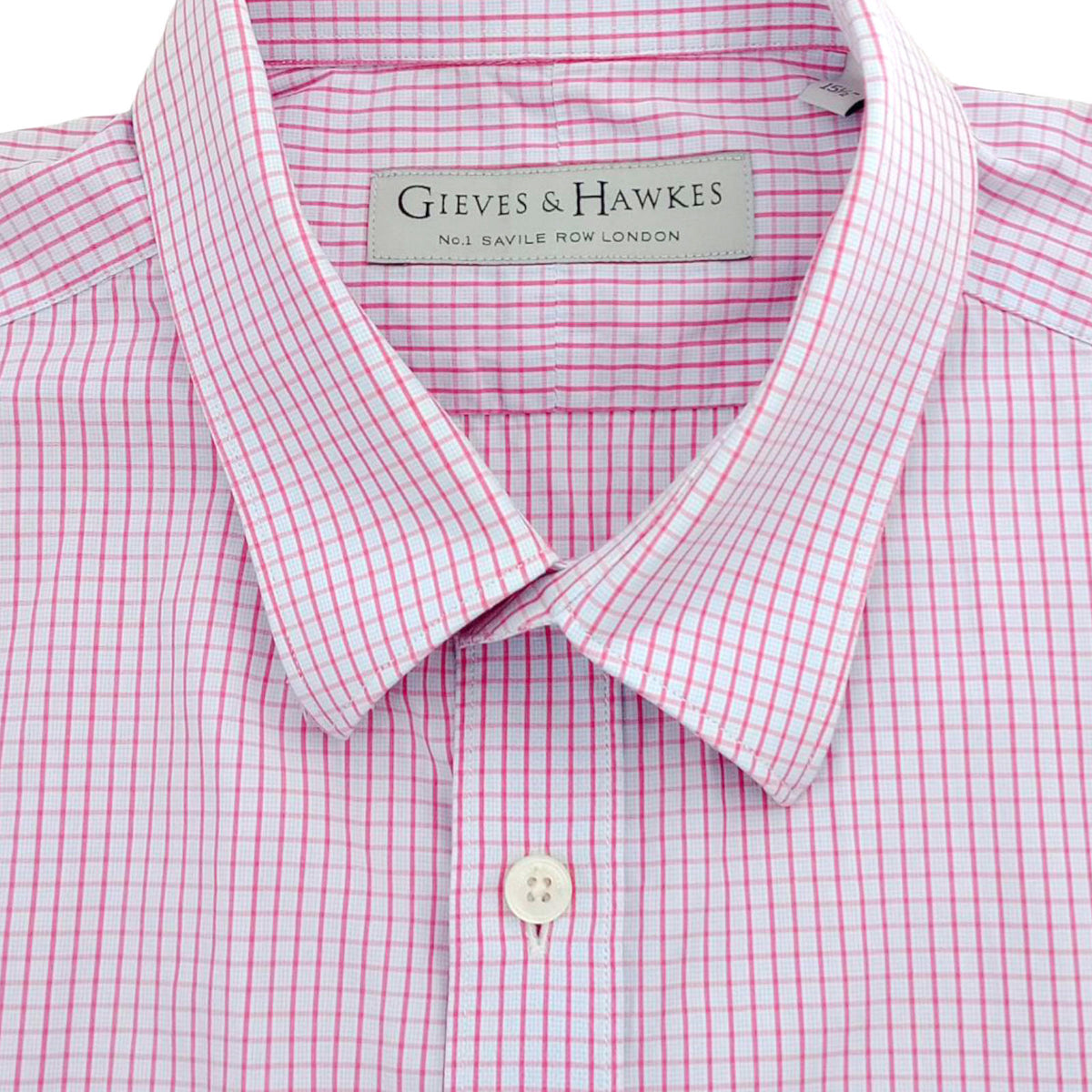 Gieves & Hawkes Pink Gieves & Hawkes Pink Check Long Sleeve Shirt Men's UK Size M 37" Chest