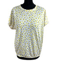 Marks & Spencer White Yellow Floral T-Shirt Blouse Women's UK Size 14 Crew Neck