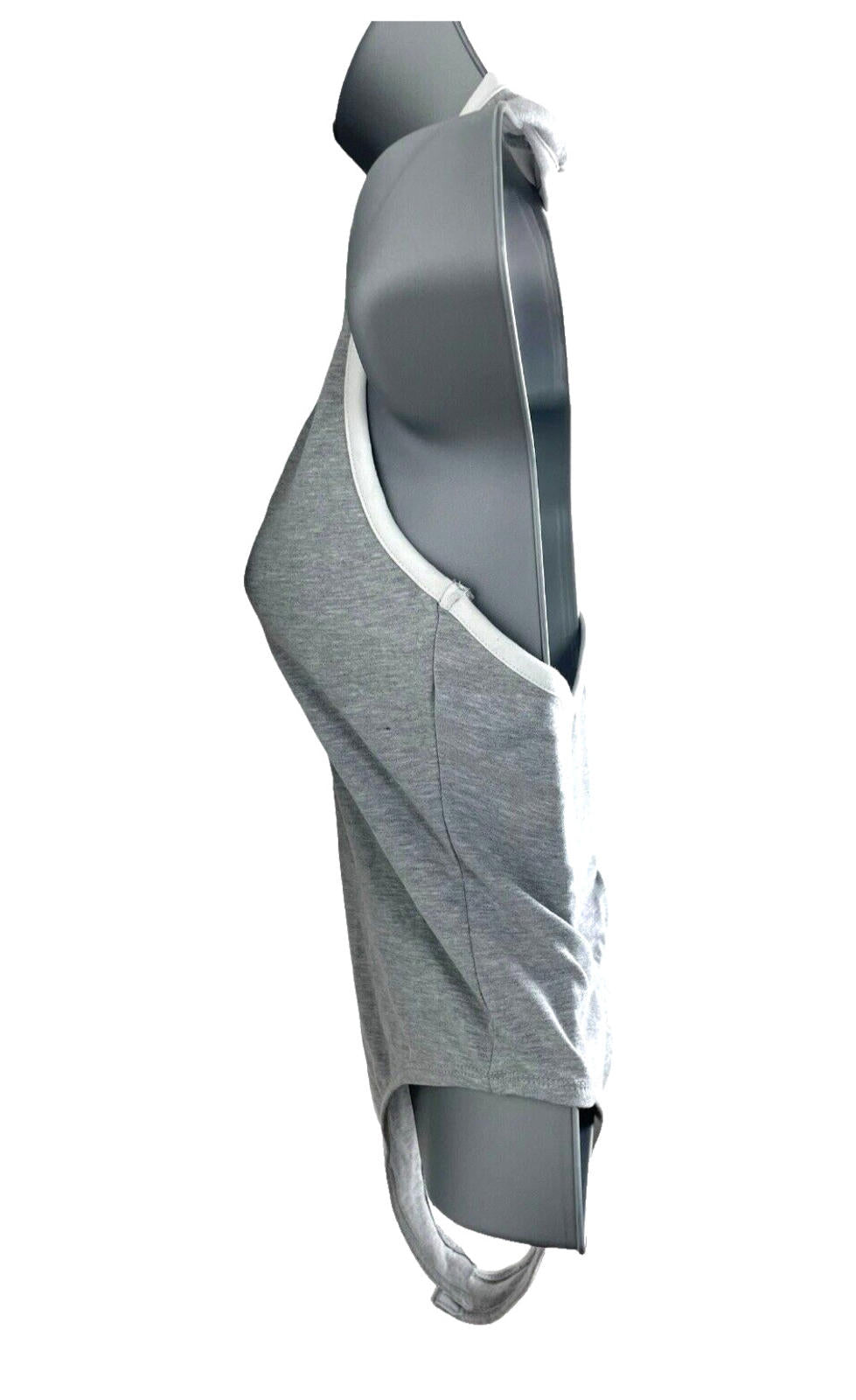 Pretty Little Thing Halterneck Bodysuit Women's UK Size 8 Grey Keyhole Scoop Neck Backless