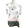 stradivarius Multi Stradivarius Floral Top Women's UK Size M Short Sleeve Crew Neck Colour Block