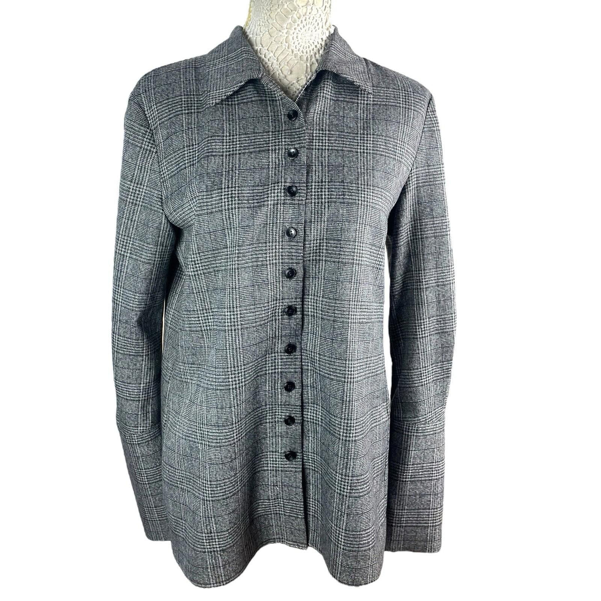 Storm Apparel Gray Storm Apparel Grey Check Shirt Top Women's UK Size S