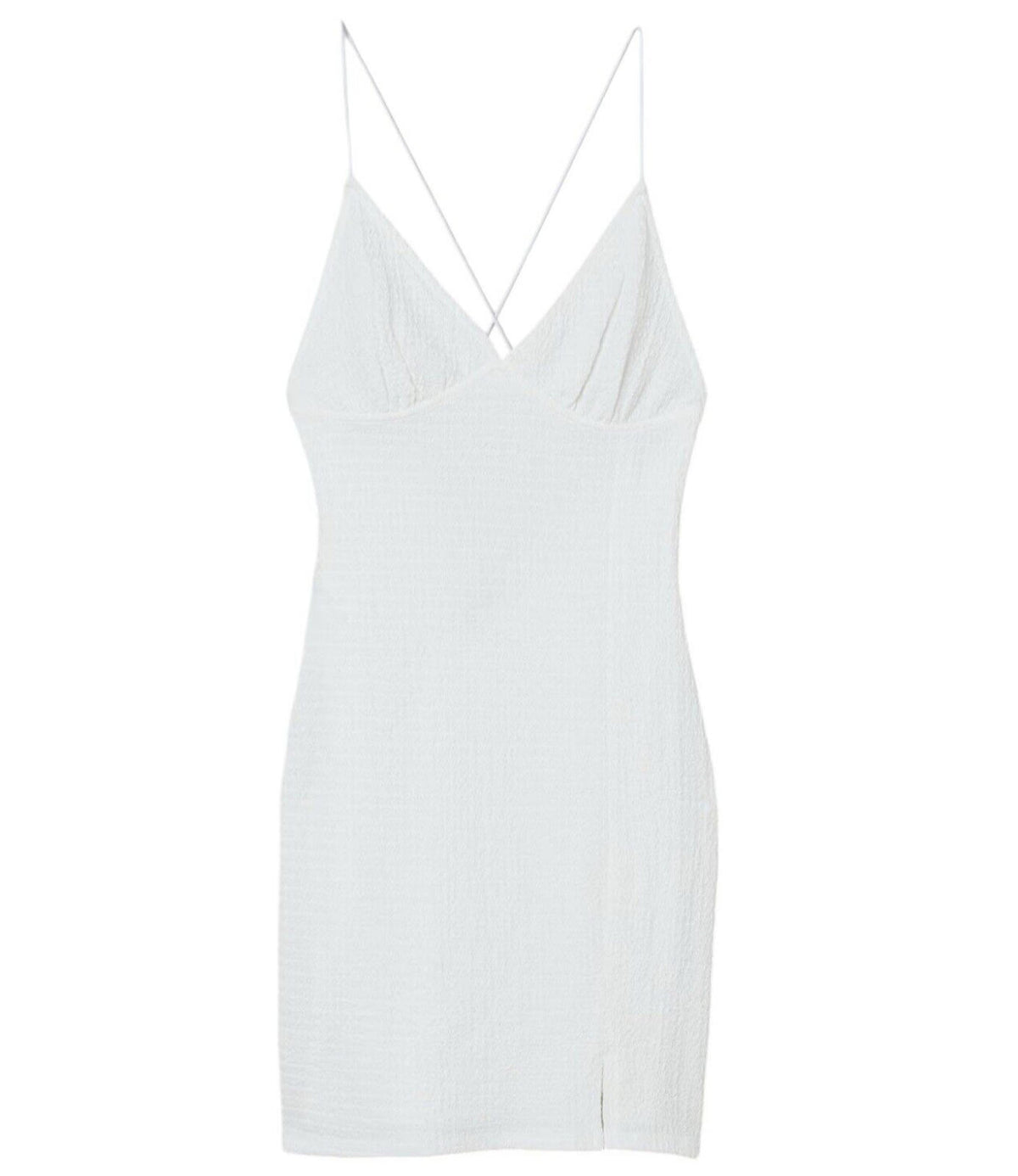 Divided White Textured Bodycon Dress Mini Backless Women's UK Size XS