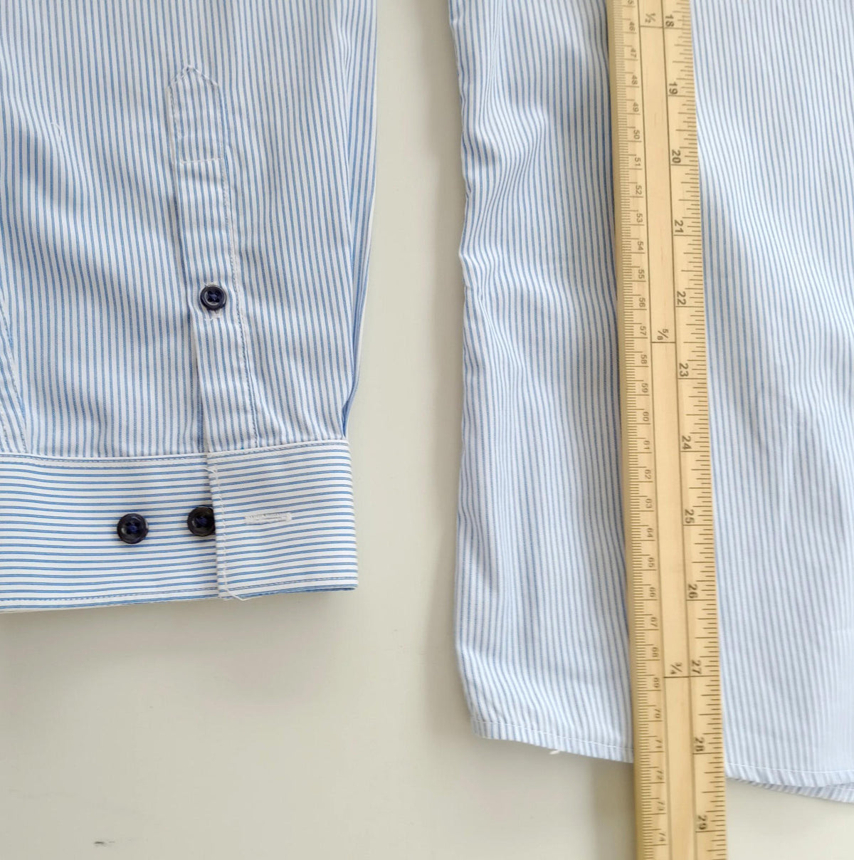 Next Shirt Men's UK Size 2XL Long Sleeve Blue Stripe 100% Cotton Easy Care