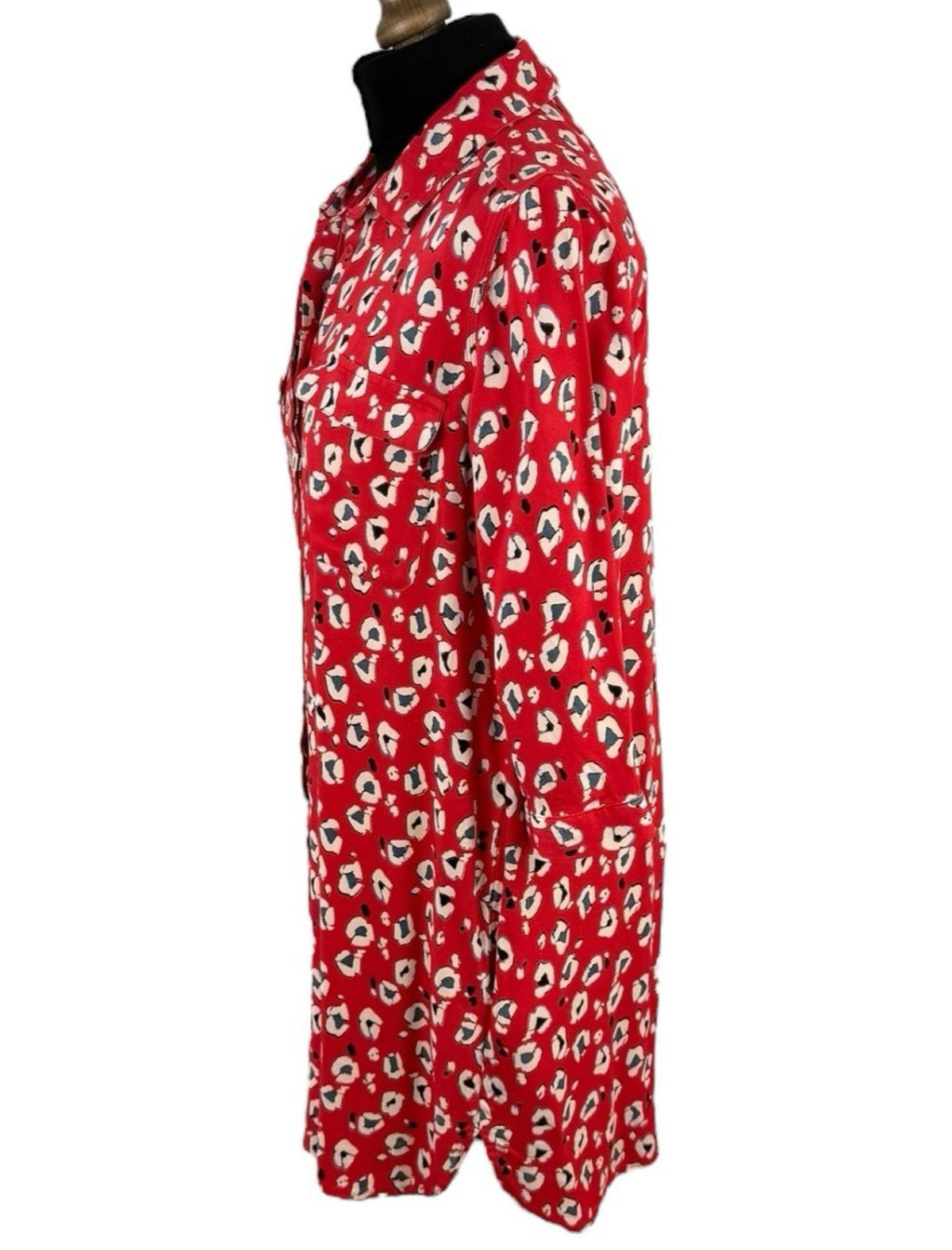 Next Red Next Petite Red Shirt Blouse Animal Print Women's UK Size 12 PETITE