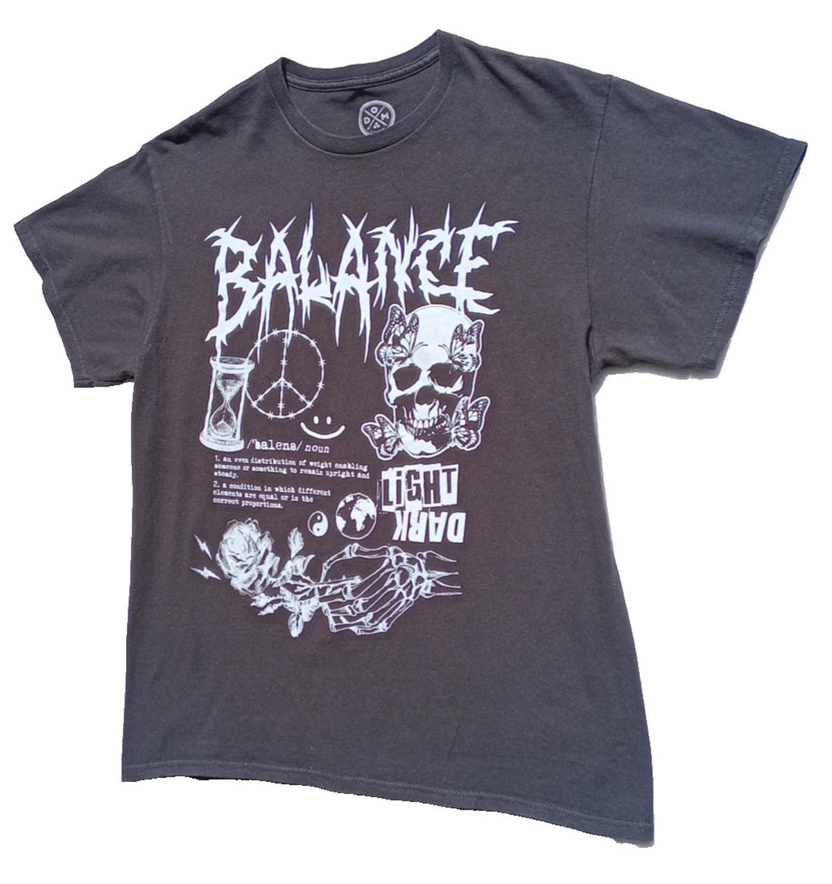 Balance Skull T-Shirt Men's UK Size S Crew Neck Light Dark Graphic Print