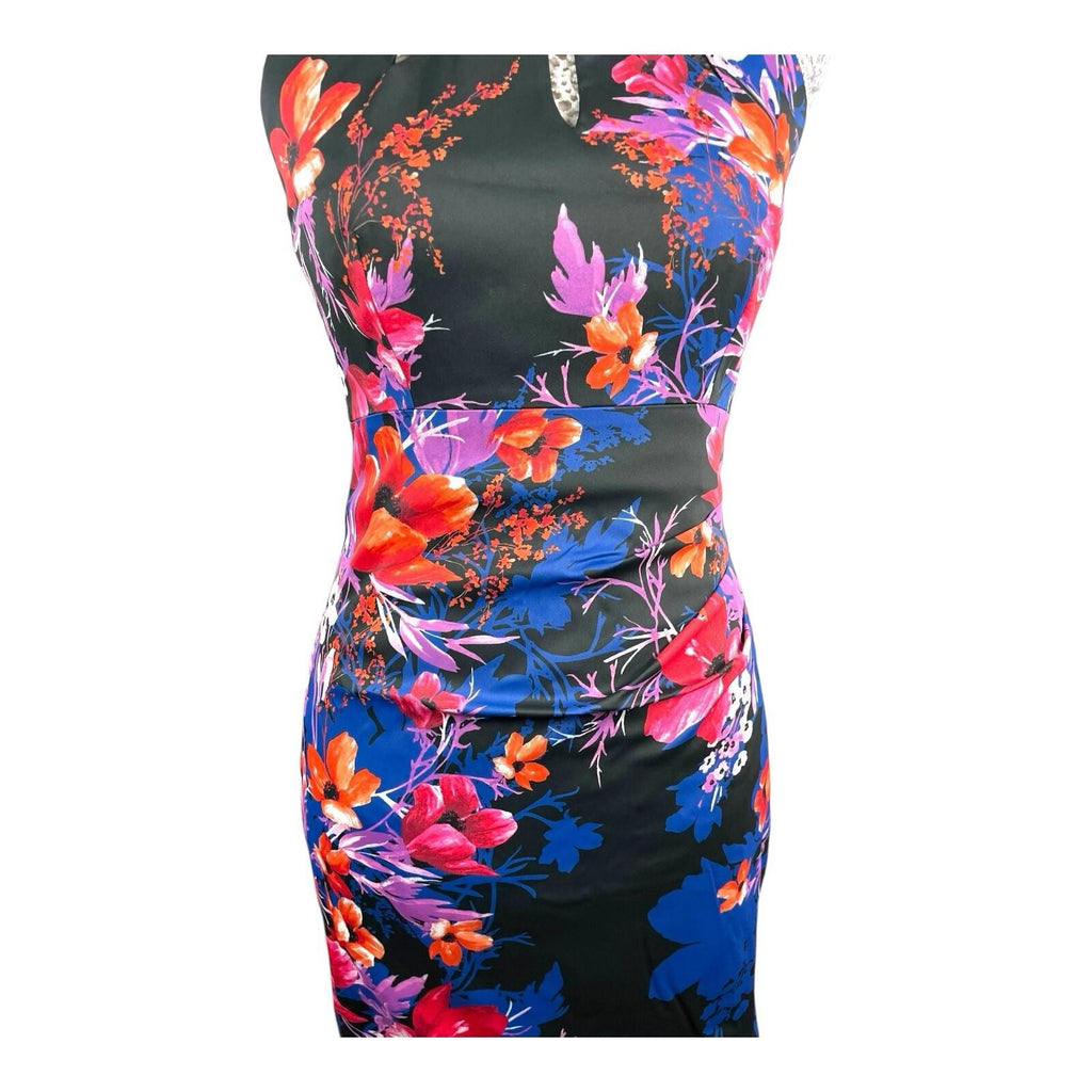 Karen Millen Multicolour Floral Midi Dress Women's UK Size 10