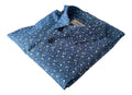 Marks & Spencer Floral Shirt Men's UK Size Small S Blue Button Up Long Sleeve