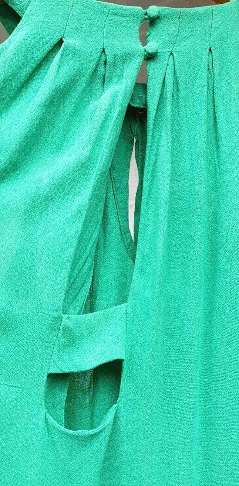 Warehouse Midi Dress Green 100% Viscose Women's UK Size 10