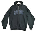 SAAD Collection Black New York Hoodie Men's Size XL Black Jersey Hooded Pockets Zip Front