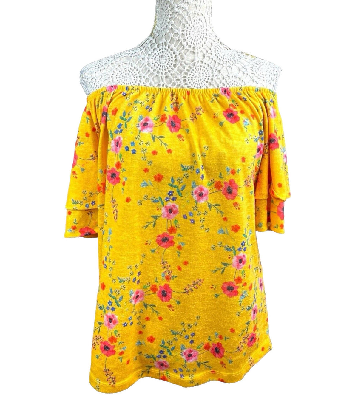 George Blouse Floral Top Off The Shoulder Women's UK Size 16