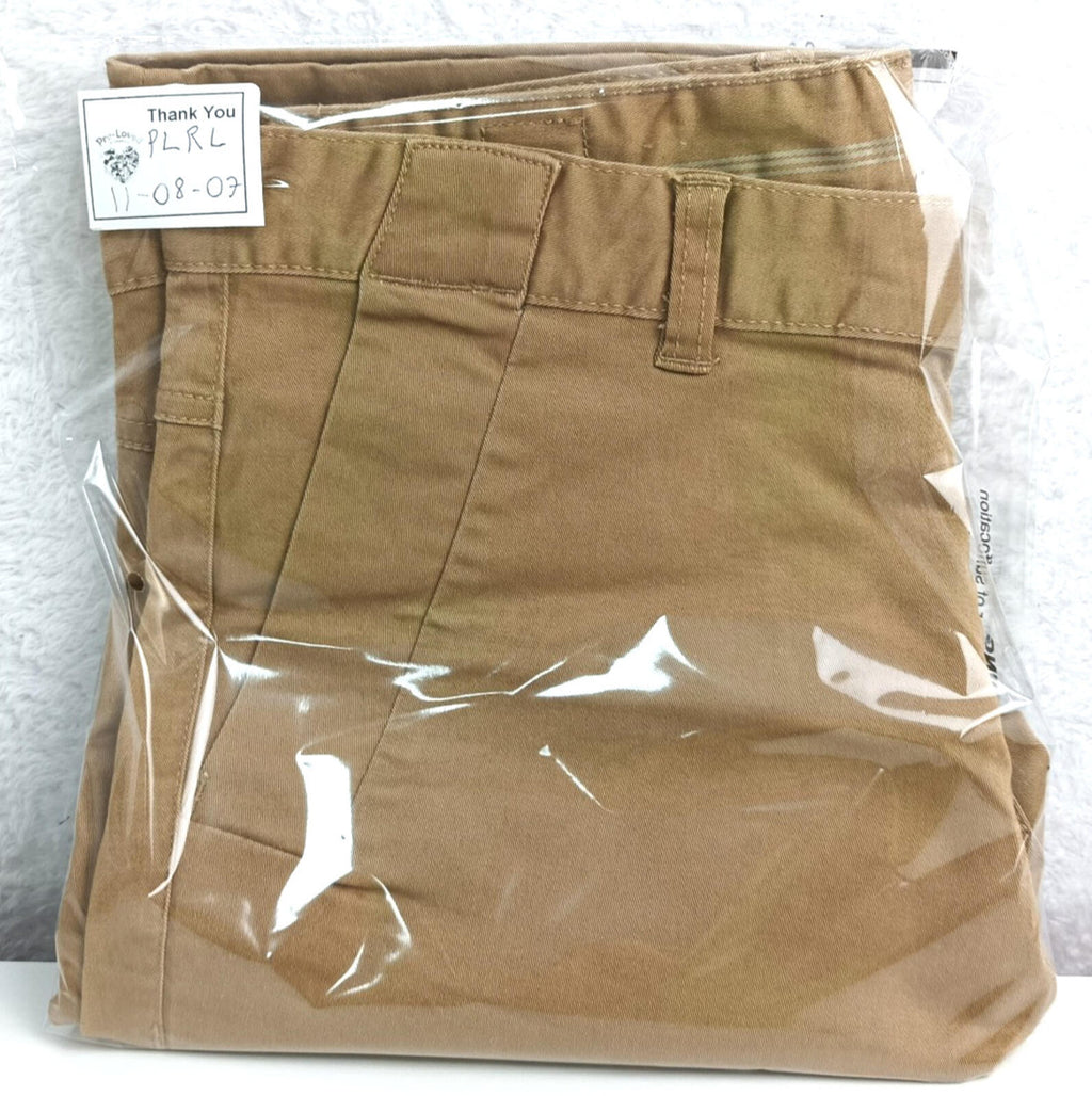 EJ Denim Chino Shorts Men's UK Size W34 Brown Tan Cotton Button Front