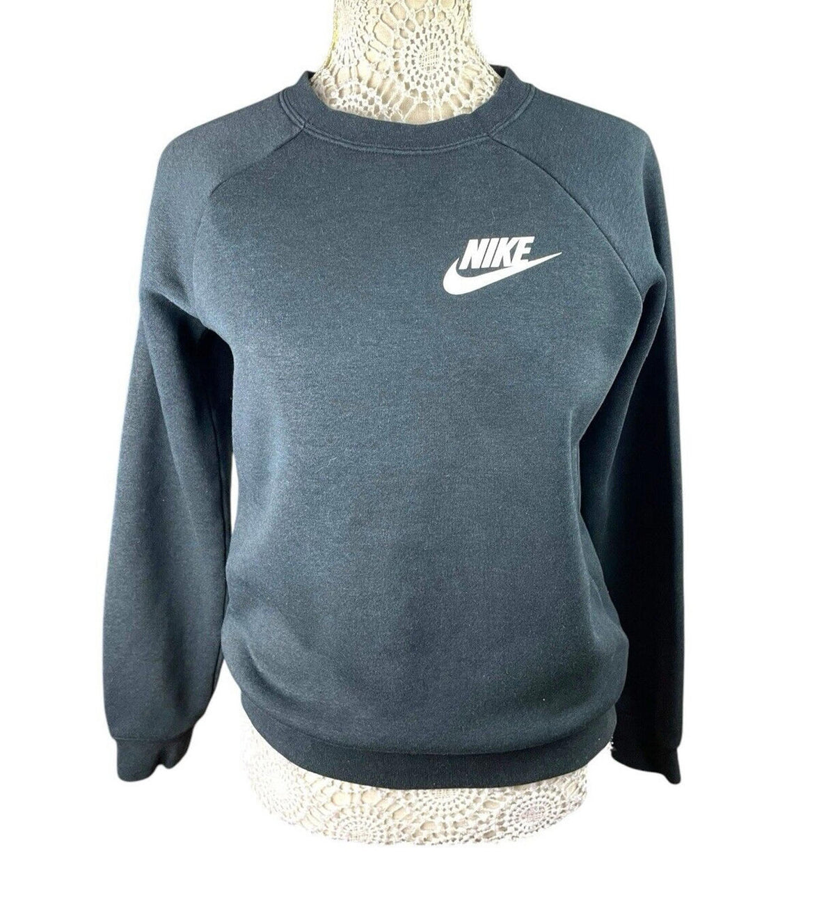 Nike Black Crew Neck Jersey Jumper Sweater Women's UK Size XS
