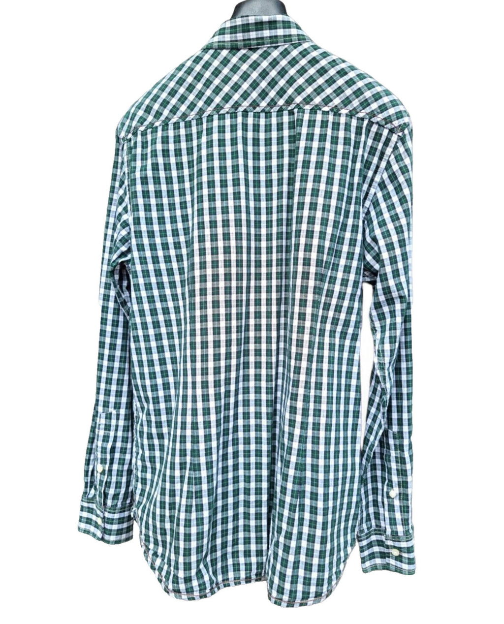 Burton Shirt Green Check Long Sleeve 100% Cotton Men's UK Size M Medium