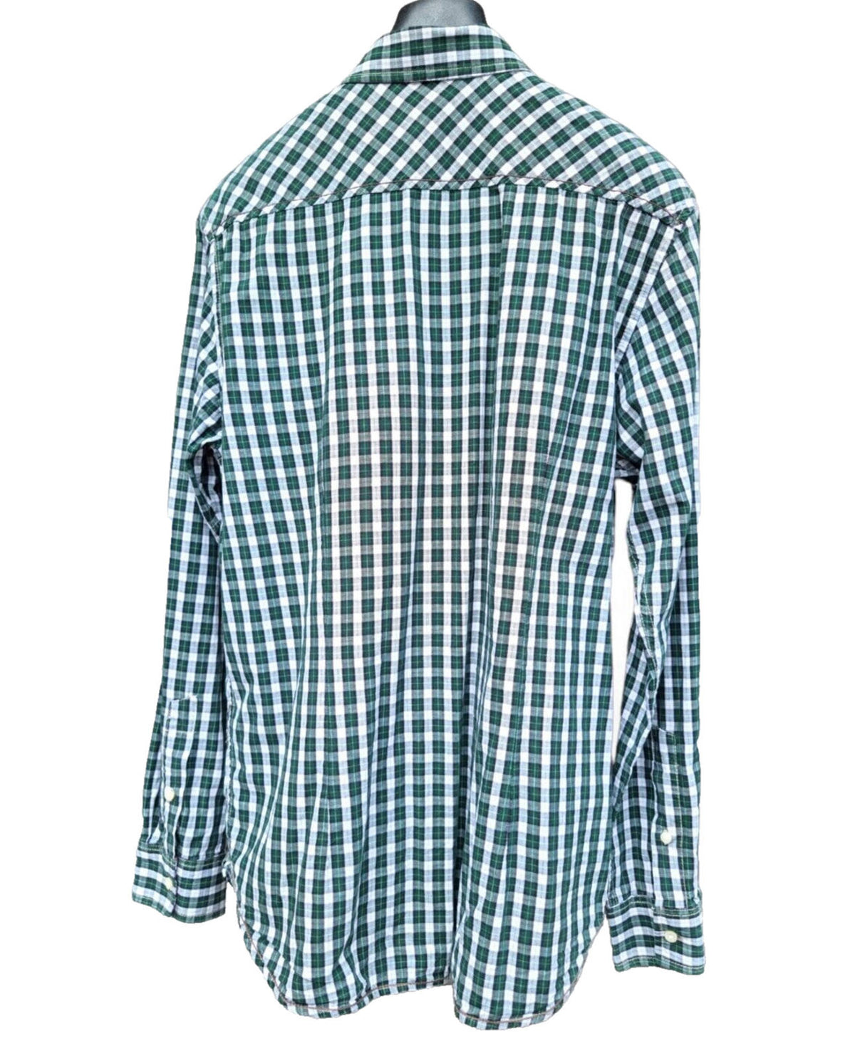 Burton Shirt Green Check Long Sleeve 100% Cotton Men's UK Size M Medium