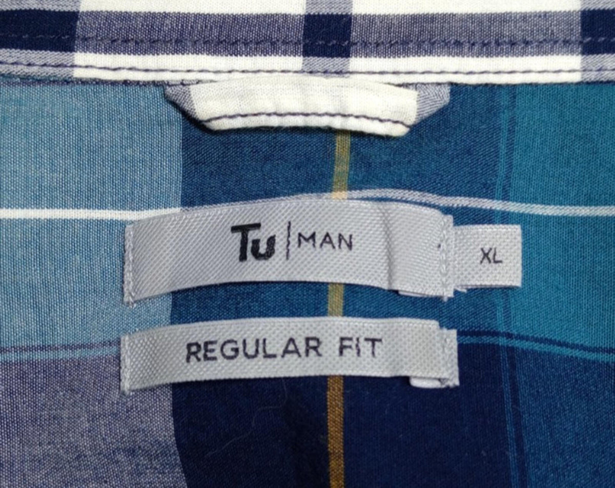 Tu Man Shirt Men's UK Size XL Check Short Sleeve 100% Cotton Pocket