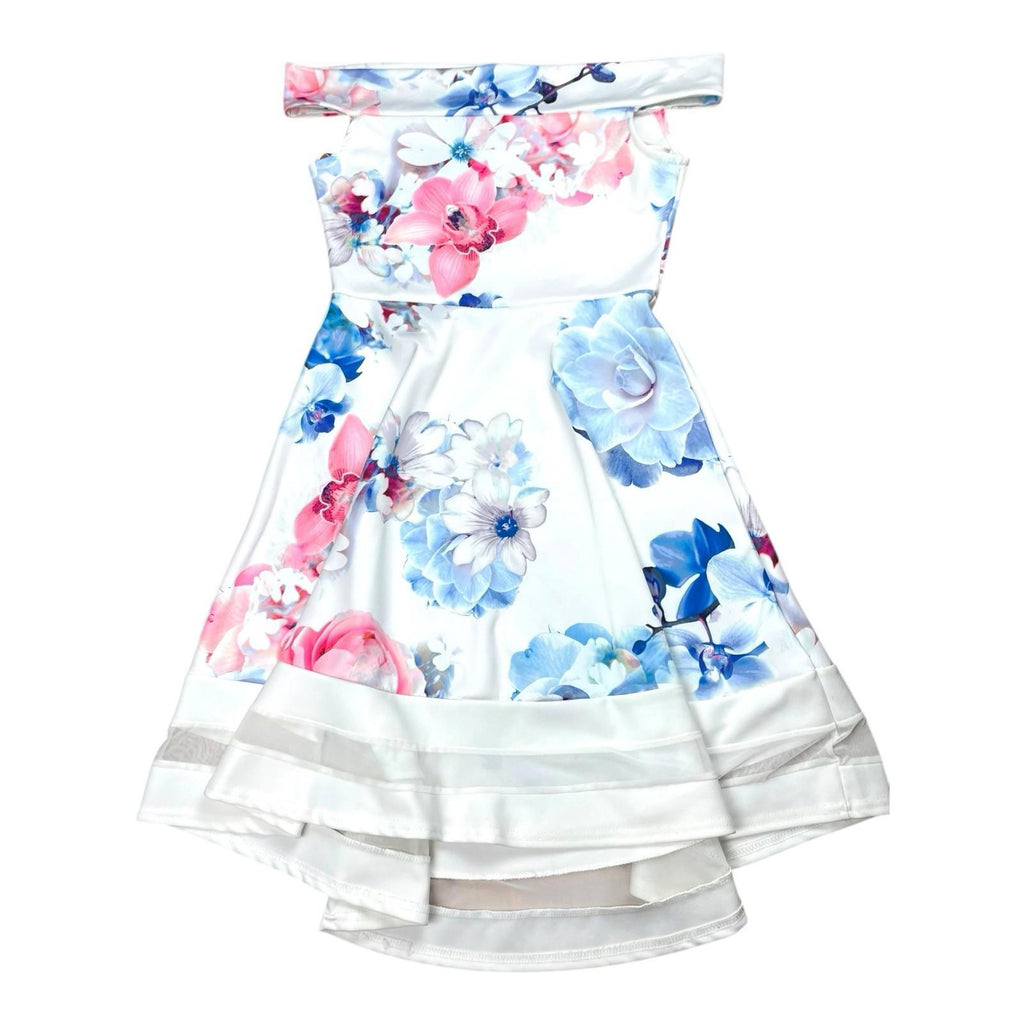 Quiz Occasion Dress Floral A-Line Off Shoulder Women's UK Size 10