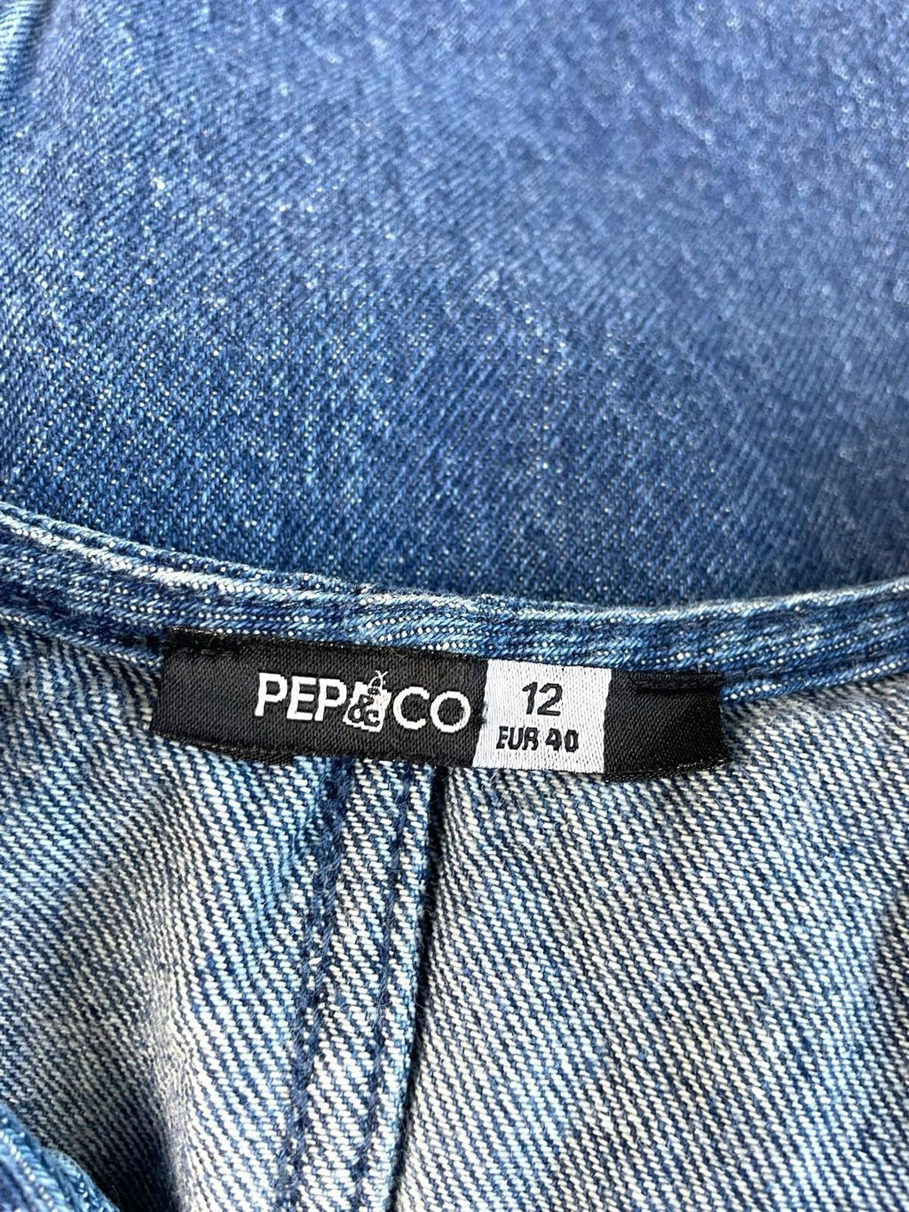 Co Blue Pep & Co Dark Denim Pinafore Mini Dress Women's UK Size 12